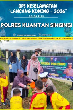 Tanamkan Kesadaran Sejak Dini, Satlantas Polres Kuansing Edukasi Anak PAUD di Taman Lalu Lintas