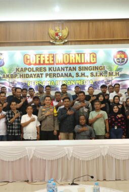Coffee Morning Kapolres Kuansing Bersama Rekan Media, Perkuat Sinergi Jaga Kamtibmas