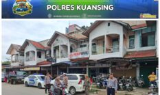 Personel Pos Pam Desa Kasang Laksanakan Pengaturan Lalu Lintas di Pasar Minggu Lubuk Jambi