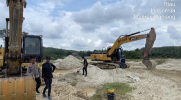 Polsek Kuantan Mudik Cek Aktivitas Galian C di Gunung Toar, Tindak Lanjuti Keluhan Warga