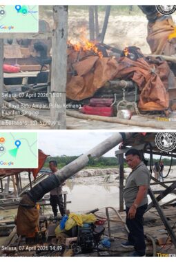 Polsek Kuantan Tengah Bersama Sat Reskrim Polres Kuansing Tertibkan Aktivitas PETI