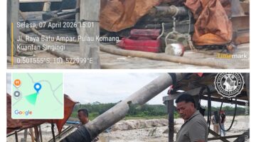 Polsek Kuantan Tengah Bersama Sat Reskrim Polres Kuansing Tertibkan Aktivitas PETI