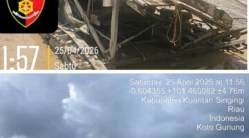 Polsek Kuantan Mudik Tertibkan PETI, Dua Rakit Lanting Dimusnahkan di Kobun Nopi Bukit Pedusunan