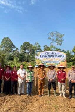 Polsek Kuantan Hilir Tanam Jagung Pipil di Desa Kampung Madura, Dukung Program ASTA CITA Presiden
