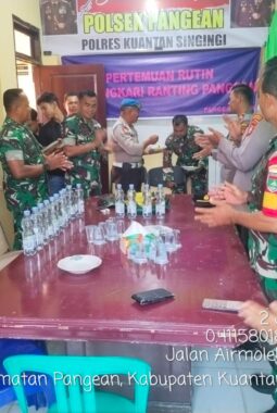 TNI Beri Kejutan Hari Bhayangkara ke-80, Danramil 07 Kuantan Hilir Sambangi Tiga Polsek