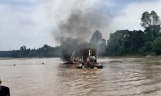 Polsek Cerenti Sikat 48 Rakit PETI, Sungai Kuantan Diselamatkan dari Tambang Ilegal