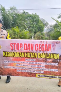 Cegah Karhutla, Polsek Cerenti dan Pangean Gencarkan Imbauan kepada Masyarakat