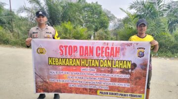 Cegah Karhutla, Polsek Cerenti dan Pangean Gencarkan Imbauan kepada Masyarakat