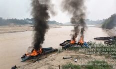 Tindak Lanjut Laporan Warga, Polres Kuansing Tertibkan Peralatan PETI di Sungai Kuantan