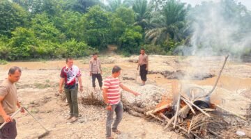 Laporan Warga Melalui Layanan Kepolisian 110, Polsek Kuantan Tengah Tertibkan Rakit PETI