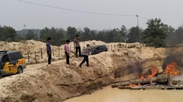Polsek Singingi Tertibkan Dua Rakit PETI di Muara Lembu